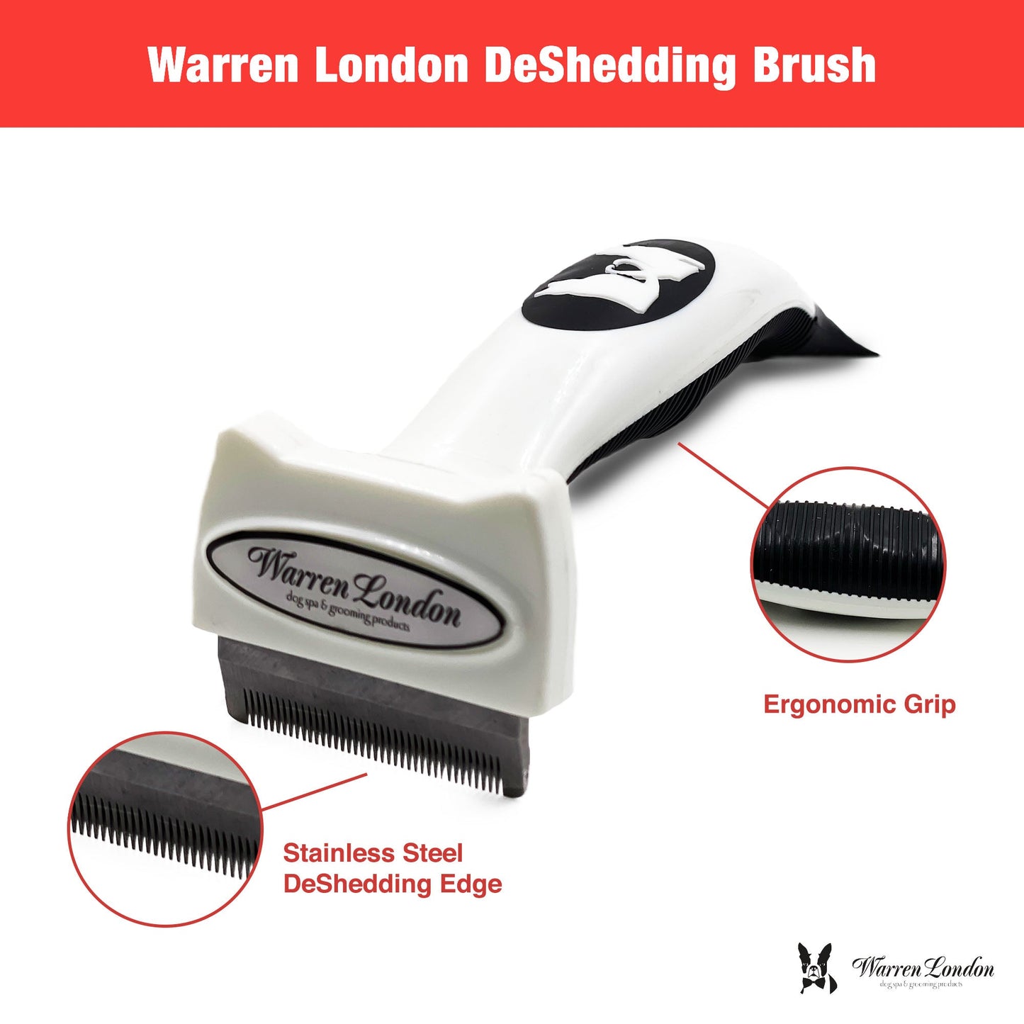 De-Shedding Dog Brush for Long Hair (>1")