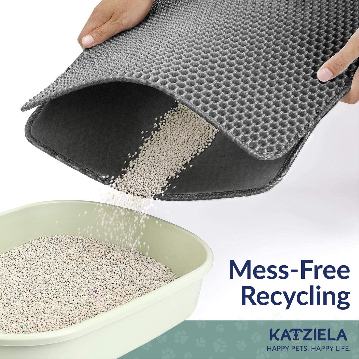 Katziela MeowLitter Cat Litter Mat, Grey