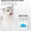 Wireless Cat Water Fountain 65oz 1.85L Ultra Quiet 25dB Detachable Pump Filters