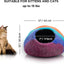 Wool Felt Cat Cave Bed Handmade Merino Wool Covered Cat House – Rainbow