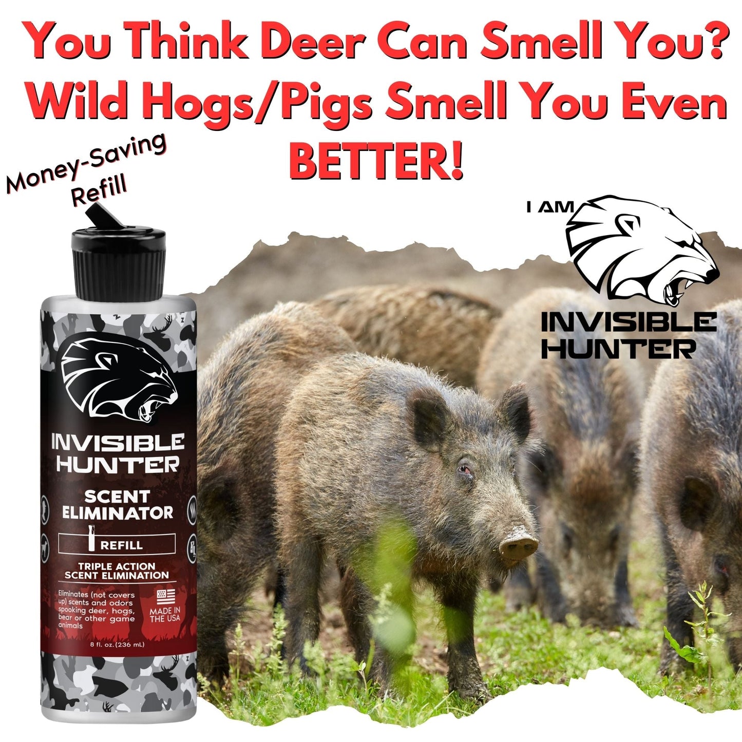 Invisible Hunter Scent Eliminator 8oz Refill