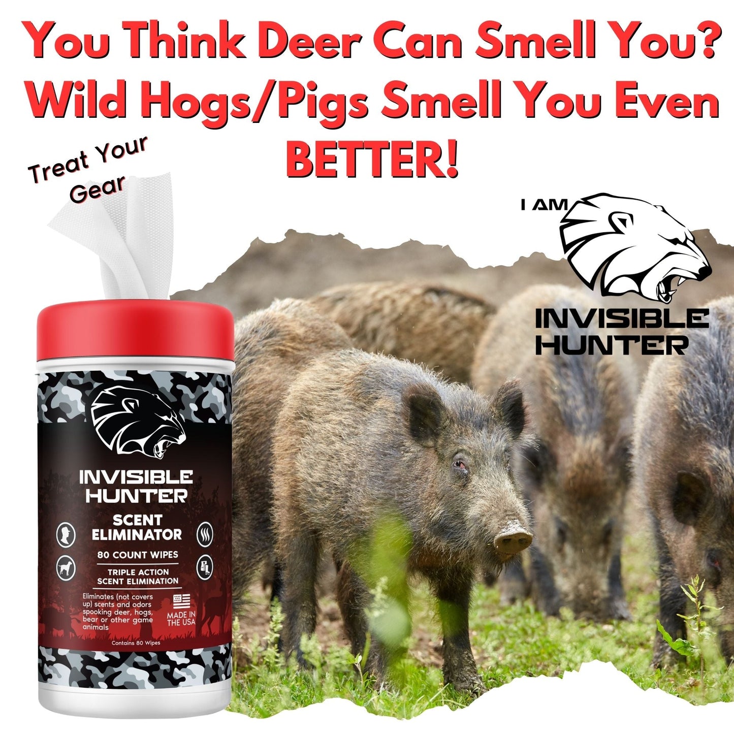 Invisible Hunter Scent Eliminator Wipes