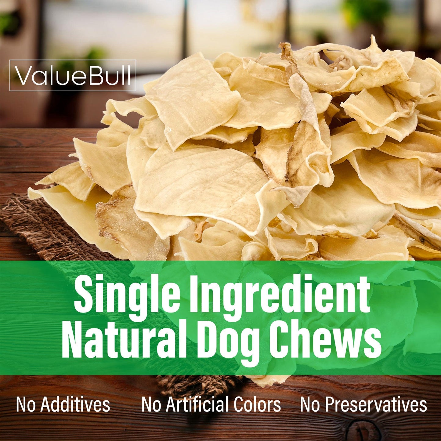 ValueBull USA Collagen Chips Dog Chews, Natural Long-Lasting Dog Treats, 1 Pound