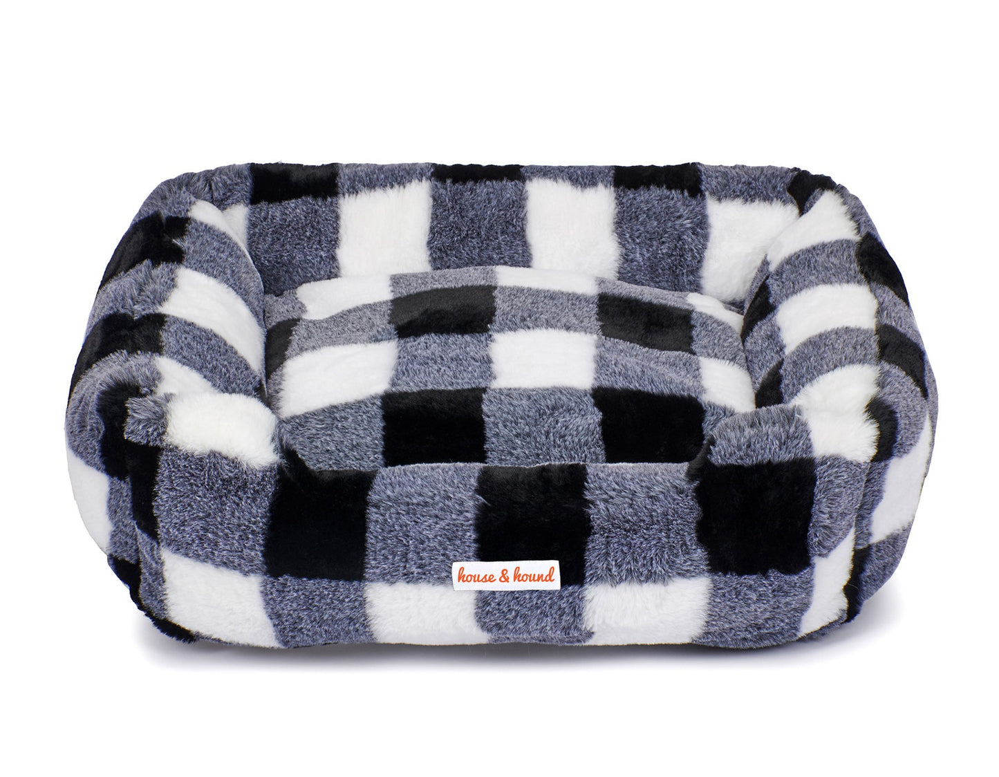 Faux Mink Dog Bed – Black & White