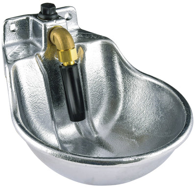 Aluminum Barn Wall Mount Push Valve Horse Waterer, 48 oz