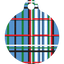 Tartan Plaid Blue HD Dog ID Tag