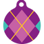 Purple Argyle HD Dog ID Tag