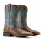 Ariat Mens Steadfast Wide Square Toe Leather Cowboy Boot – Comfortable All-Day Western Work Boot