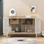 55.12' Spacious Cat House with Tempered Glass (White)
