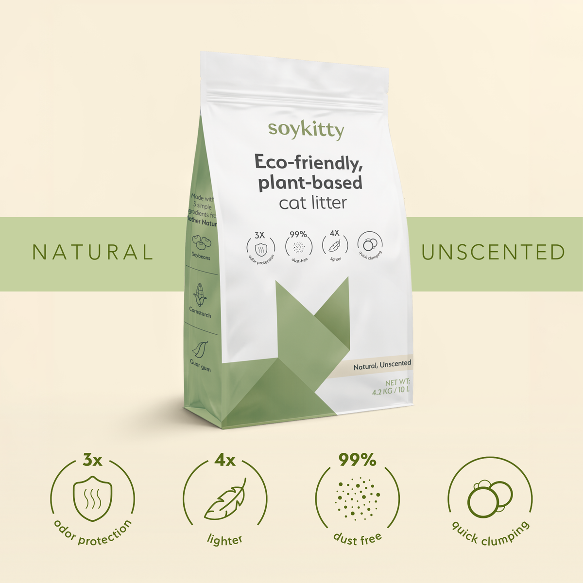 All-Natural, Non-Toxic Plant-Based Cat Litter - 1 Pack (Collective)