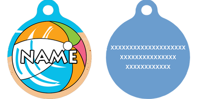 Beach Party HD Dog ID Tag