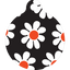 Black Daisy HD Dog ID Tag