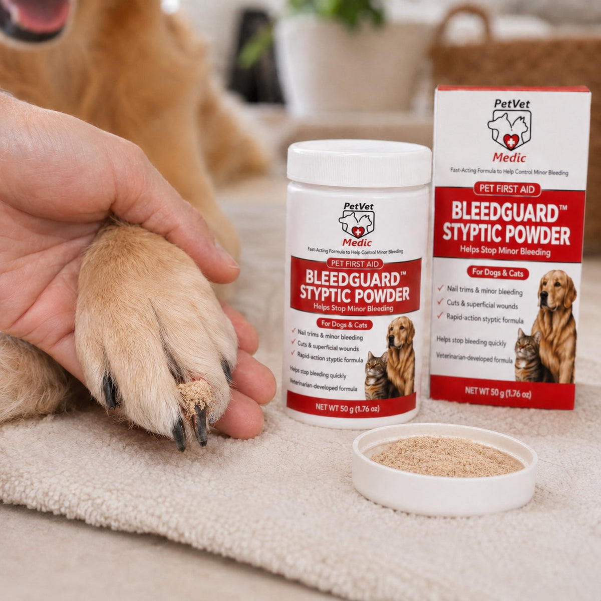 BleedGuard™ Styptic Powder for Dogs, Cats & Small Pets 1.76 oz