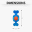 Blue TPR Dog Toy with Squeaky Tennis Ball