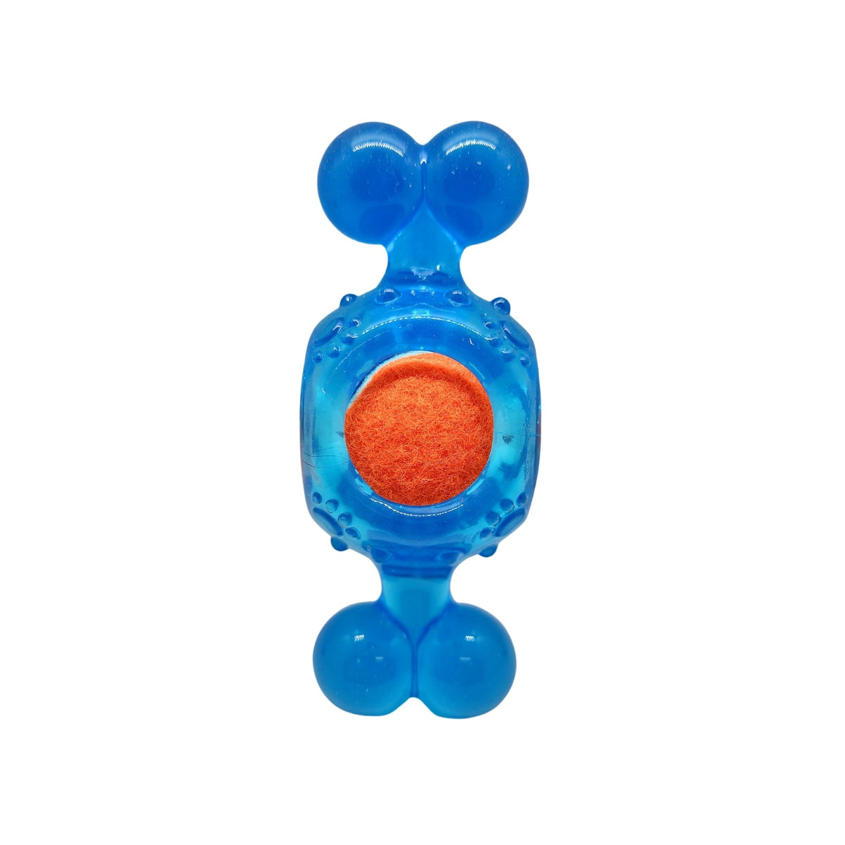 Blue TPR Dog Toy with Squeaky Tennis Ball