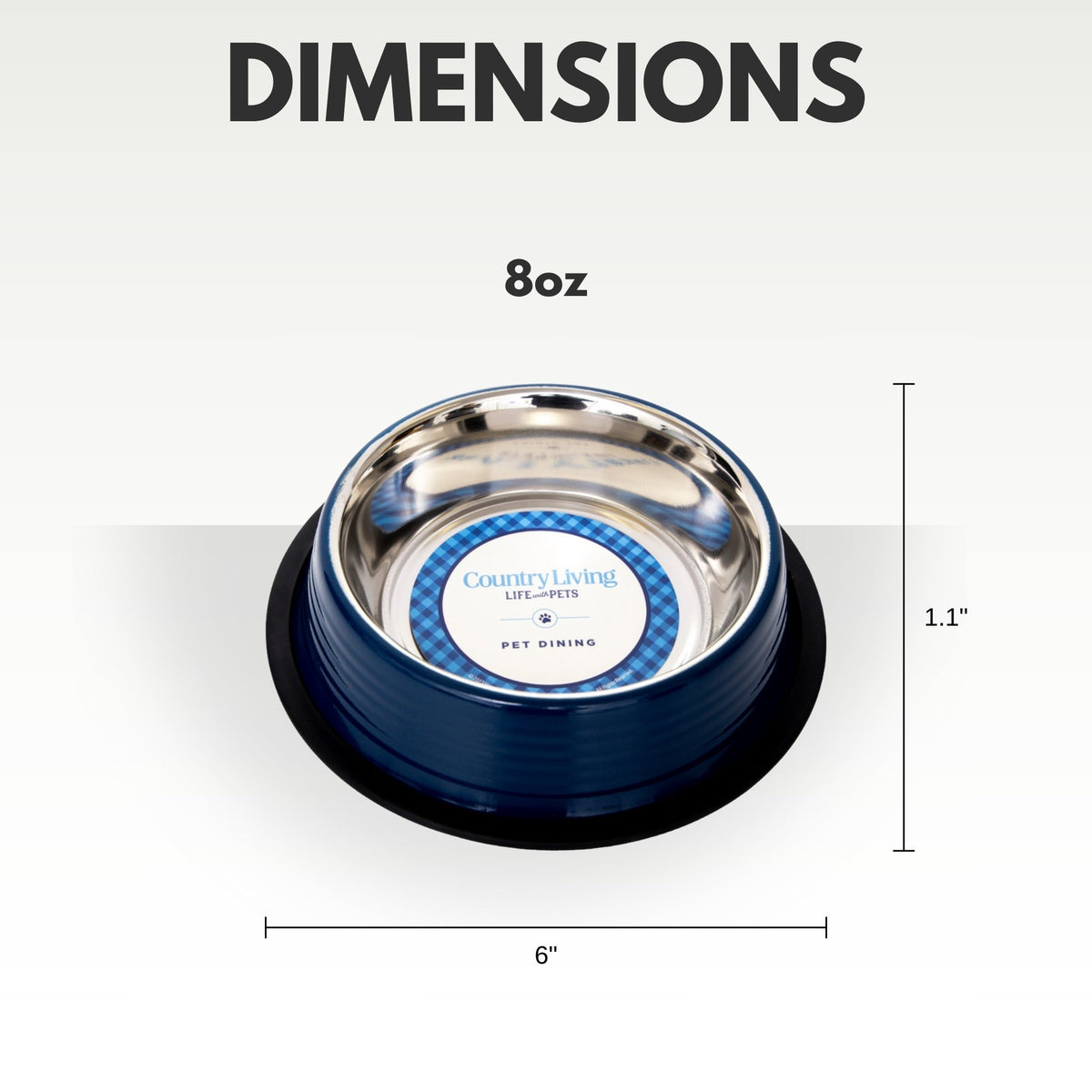 Country Living Ribbed Stainless Steel Dog Bowls, Non-Slip, Set of 2 – Poseidon Blue