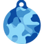 Blue Camo HD Dog ID Tag