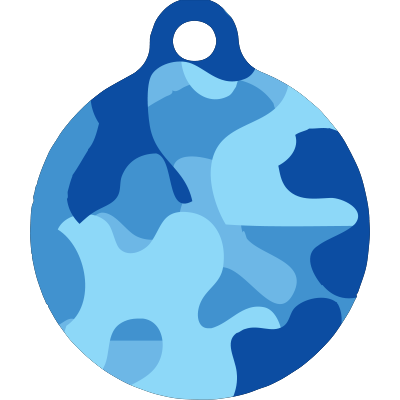 Blue Camo HD Dog ID Tag
