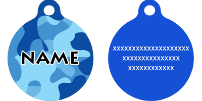 Blue Camo HD Dog ID Tag