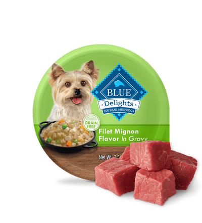 Blue Buffalo Blue Delights Small Breed Adult Dog Filet Mignon Flavor in Hearty Gravy Wet Dog Food (3.5oz)