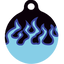 Blue Flames HD Dog ID Tag