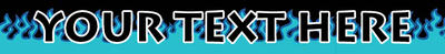 Personalized Blue Flames Dog Collar