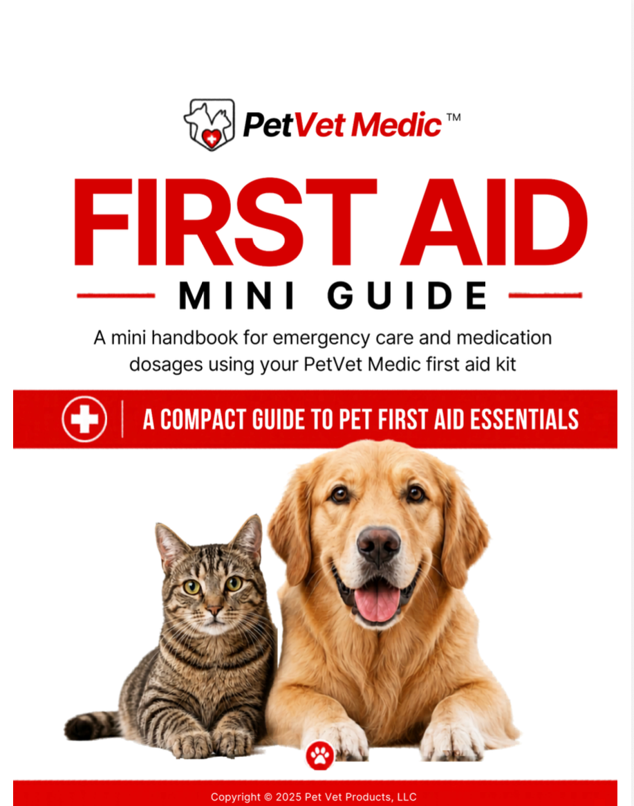PetVet Medic® Small Pet First Aid Kit – 90+ Piece Dog & Cat Emergency Kit with Veterinarian-Curated Supplies & Mini First Aid Guide