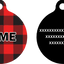 Buffalo Plaid Red HD Dog ID Tag