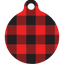 Buffalo Plaid Red HD Dog ID Tag