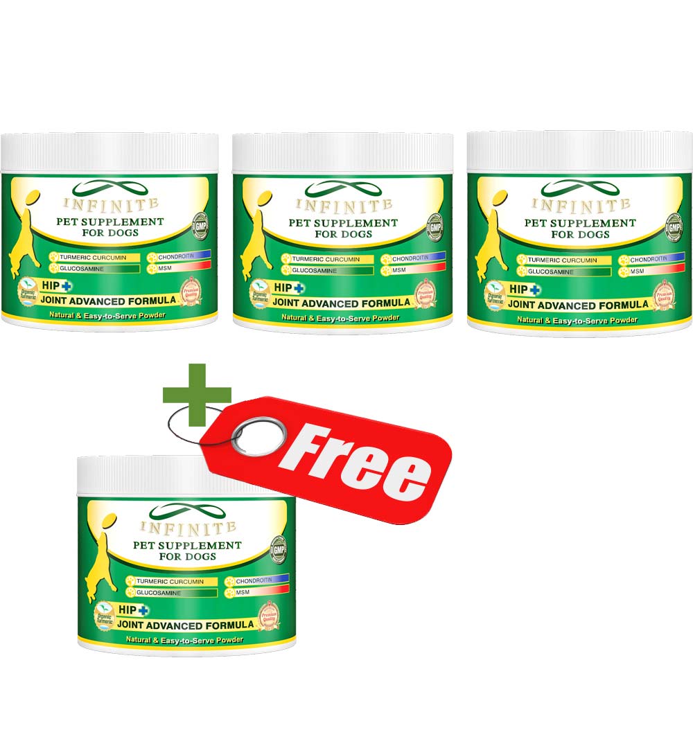Infinite Dog Joint Supplement Powder “buy 3, get 1 FREE!" (4 Bottle Bundle)