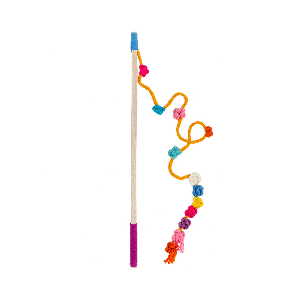 Wooly Wand Cat Toy - Flower