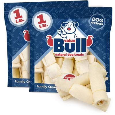 ValueBull Beef Cheek Rolls, Dog Chews, Varied Shapes, 6 Inch, 2 Pounds