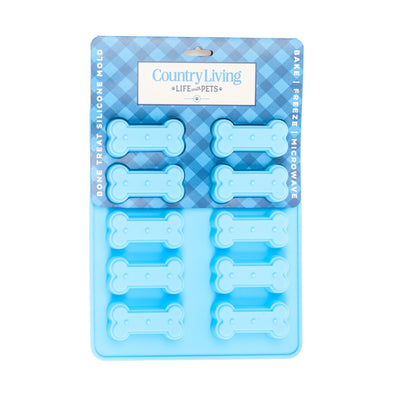 Country Living Silicone Dog Treat Baking Tray, 10 Bone-Shaped Cavities