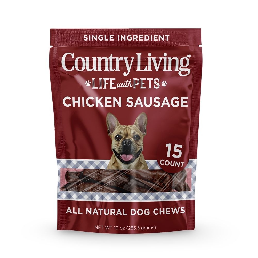 Country Living 4"–5" Chicken Sausage Dog Treats, 15-Count