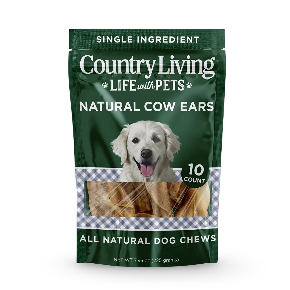 Country Living Natural Cow Ear Dog Chews, 10-Pack