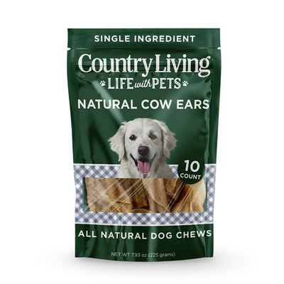 Country Living Natural Cow Ear Dog Chews, 10-Pack
