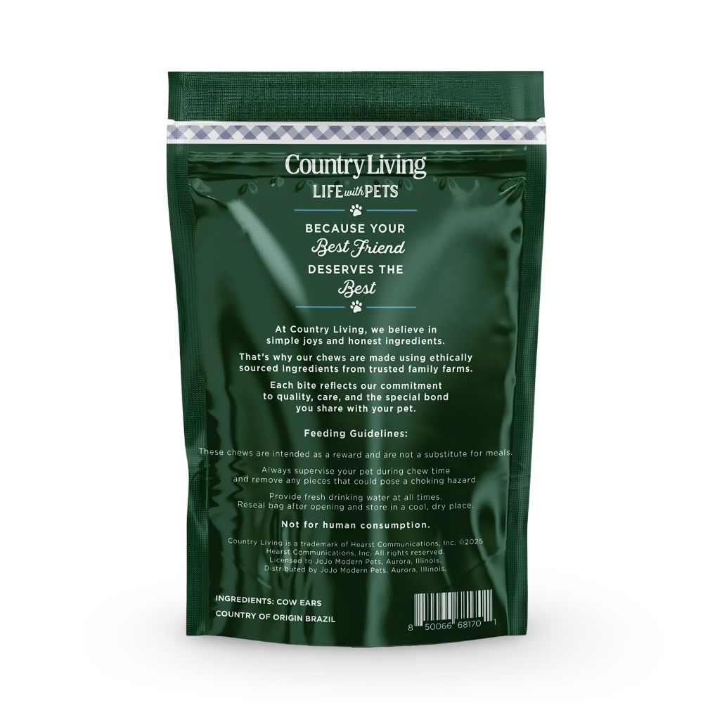 Country Living Natural Cow Ear Dog Chews, 10-Pack