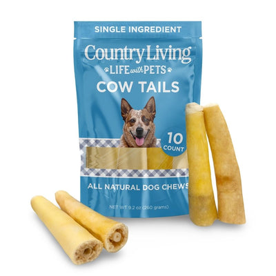 Country Living 5–7" Beef Cow Tail Dog Chews, 10-Pack