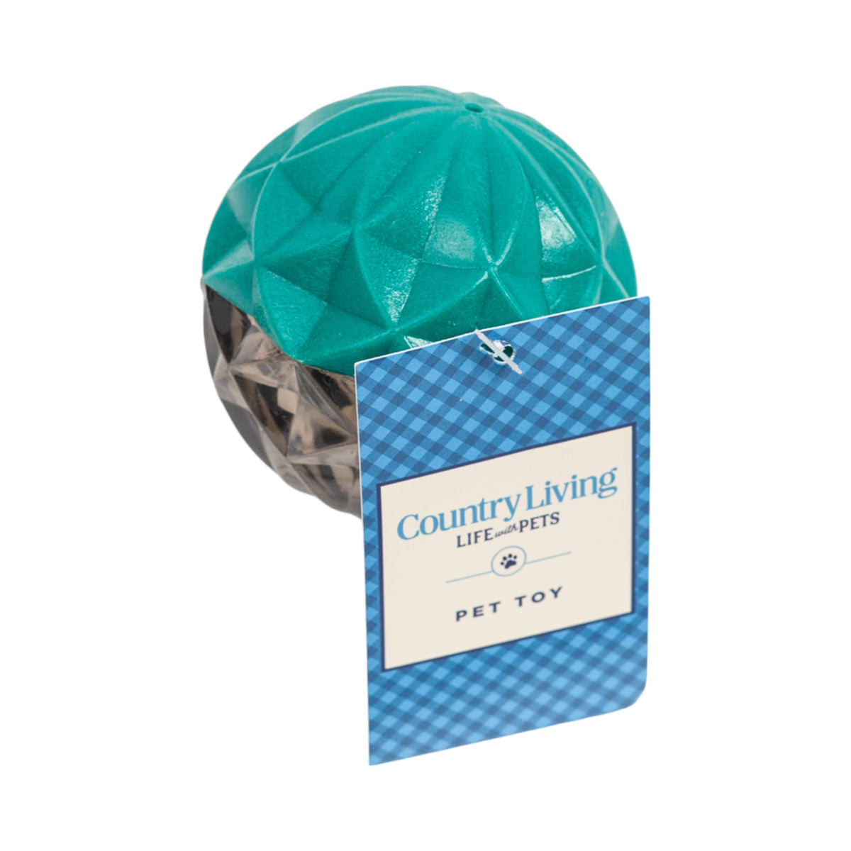 Country Living Geometric Textured TPR Ball Dog Toy, 2.8 in