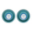Country Living Set of 2 Natural Fiber Dog Bowls – Teal Blue