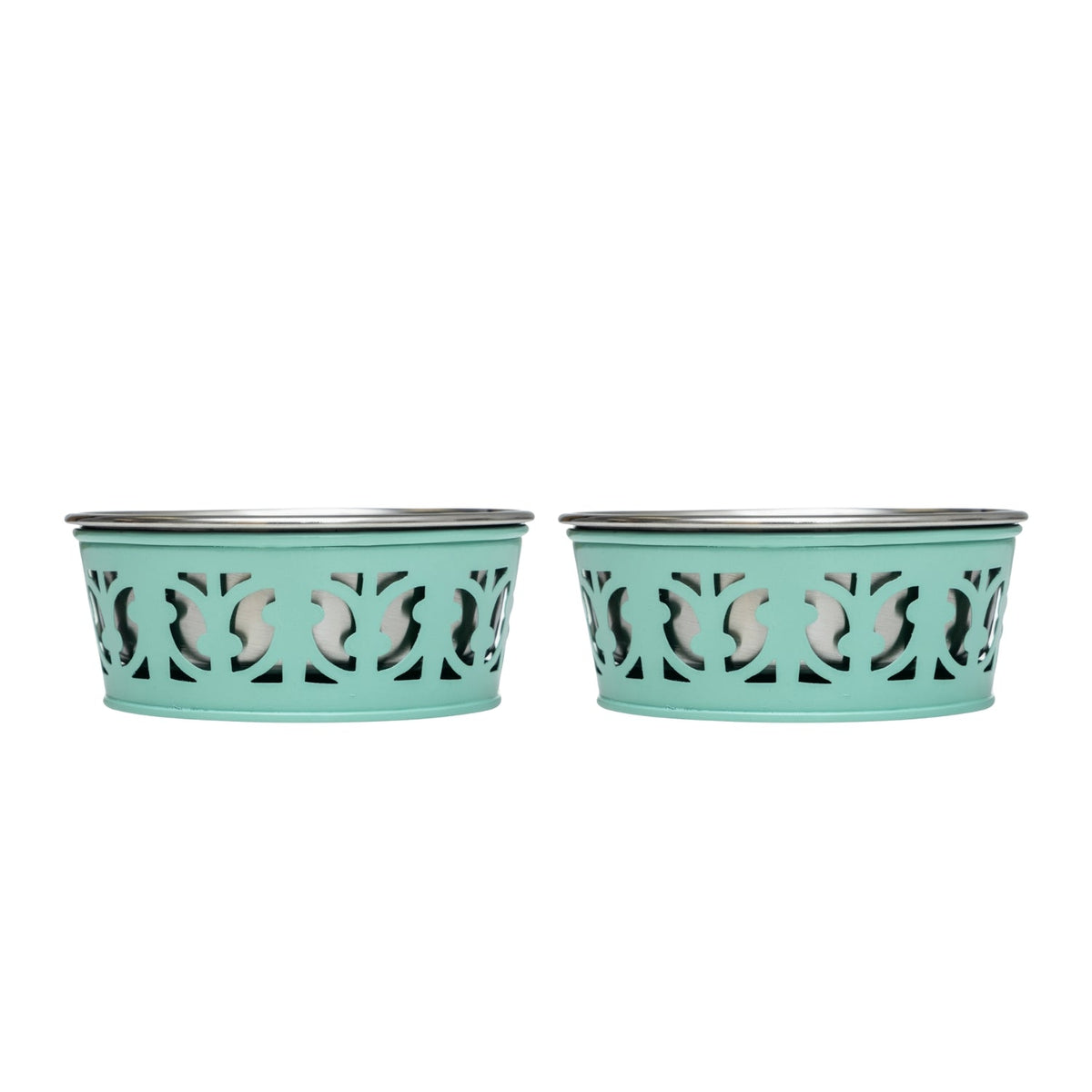 Country Living Farmhouse Stainless Steel Dog Bowls, Set of 2, Small & Medium Dogs