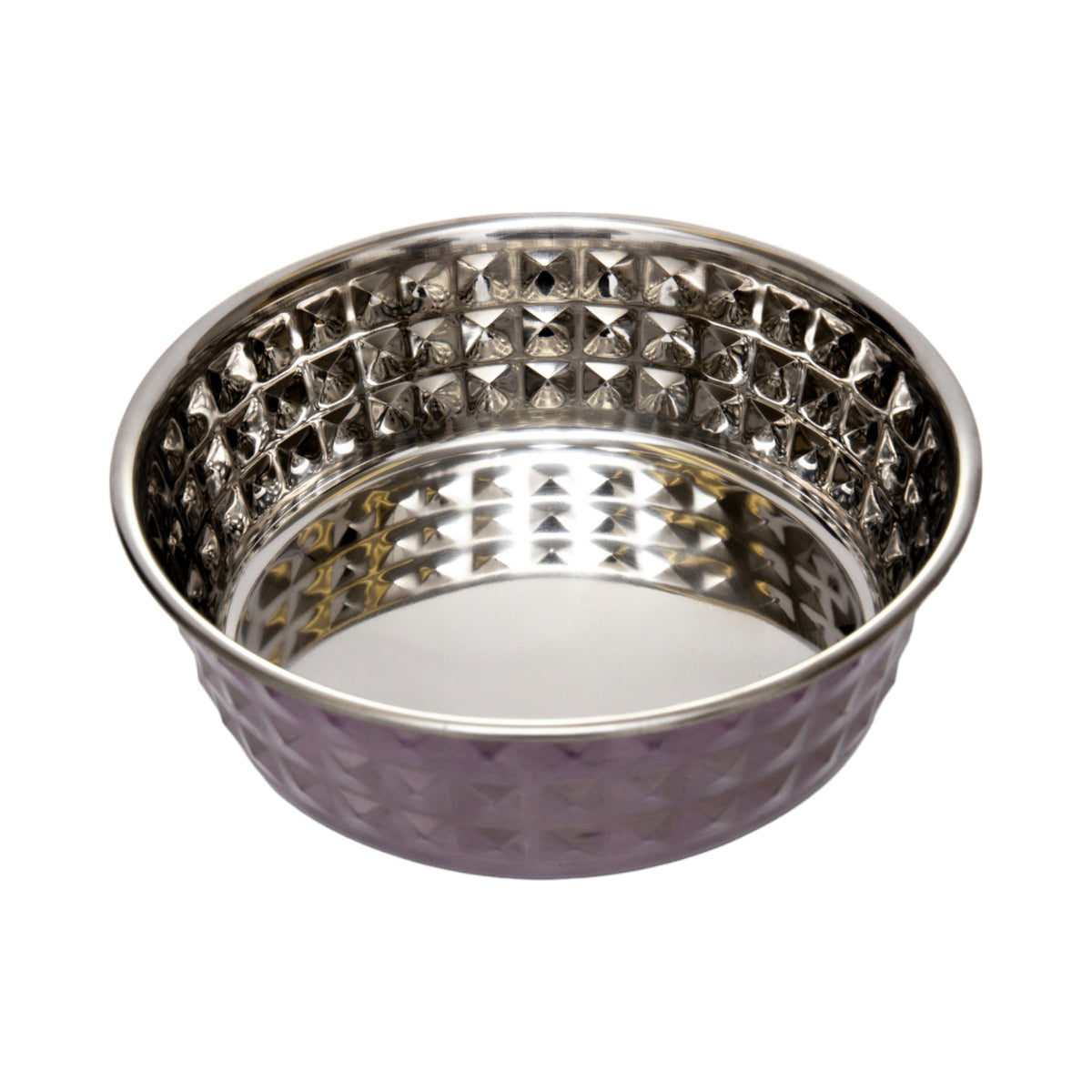 Country Living Set of 2 Hammered Stainless Steel Dog Bowls – Lavender