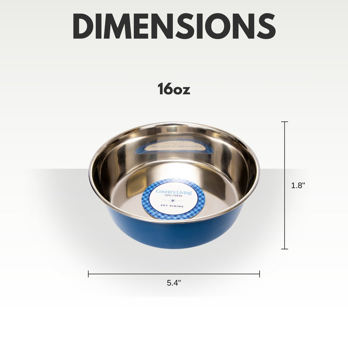 Country Living Heavy-Gauge Stainless Steel Dog Bowls, Set of 2