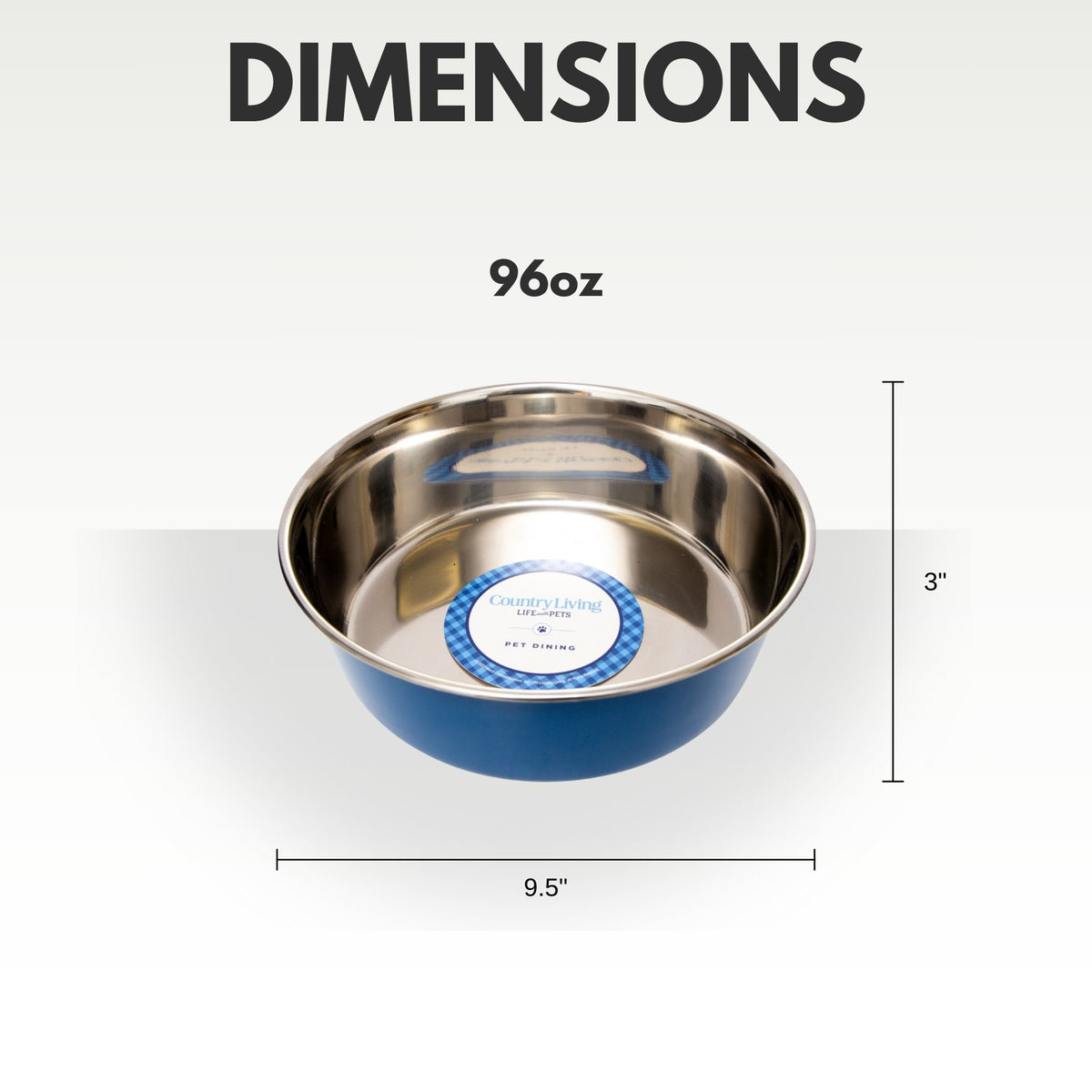 Country Living Heavy-Gauge Stainless Steel Dog Bowls, Set of 2