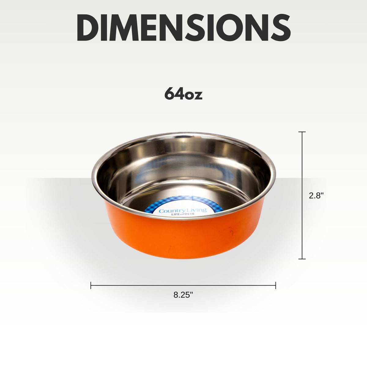 Country Living Heavy-Gauge Stainless Steel Dog Bowls, Set of 2
