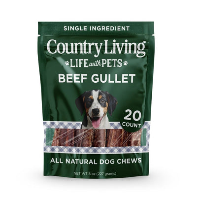 Country Living 6" Beef Gullet Flats Dog Chews, 20-Pack