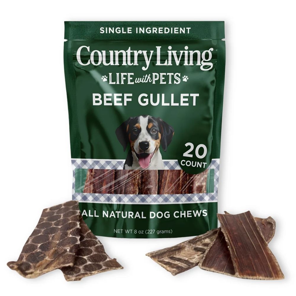Country Living 6" Beef Gullet Flats Dog Chews, 20-Pack