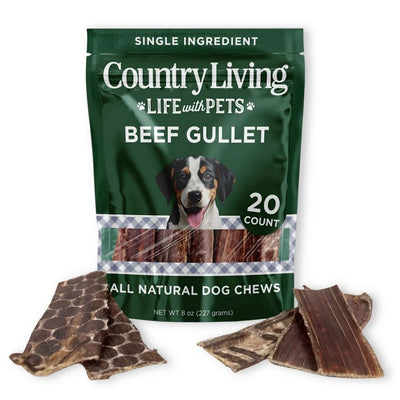 Country Living 6" Beef Gullet Flats Dog Chews, 20-Pack