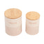 Country Living Dog Treat Canisters with Bamboo Lids, Set of 2 – White Swan