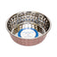 Country Living Set of 2 Hammered Stainless Steel Dog Bowls – Rose Quartz, 64 oz